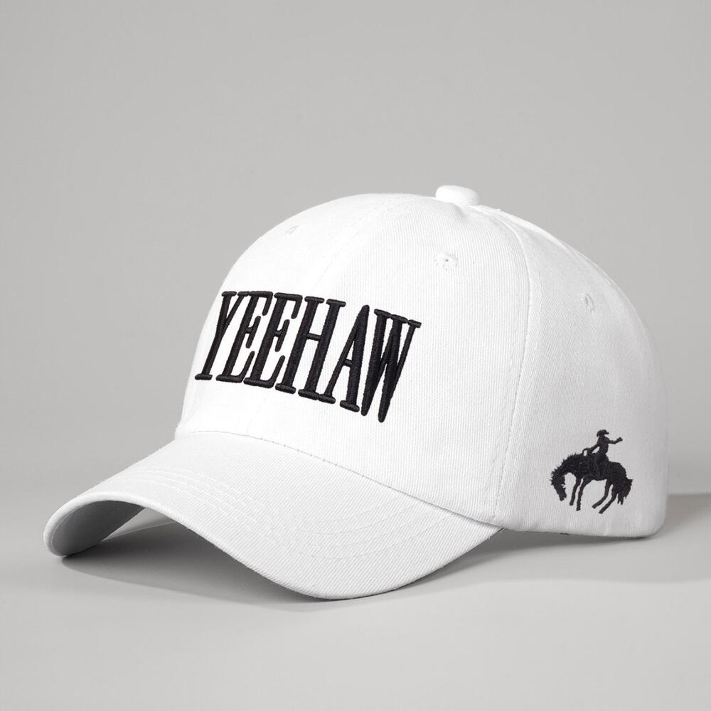 YEEHAW White Embroidered Western Adjustable Baseball Cap